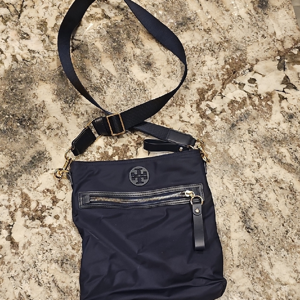 Tory Burch Midnight Blue Crossbody with Gold Details